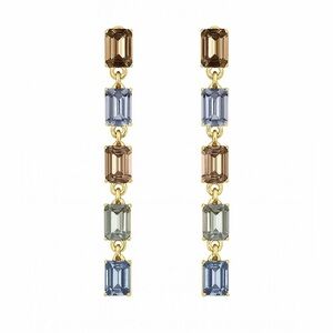 Gold and Multicolor Gem Earrings